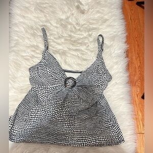 White & black swimsuit top